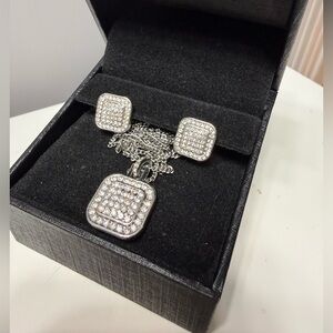 Elegant Stirling Silver Jewelry Set with Crystals